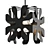 Elegant Wrought Iron Pendant 3D model small image 1