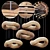 Wooden Board Bagel Decor 3D model small image 1
