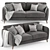 Lucy 3-Seater Sofa: Sleek, Comfortable, and Stylish 3D model small image 1