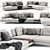 Elegant Blanche Ermes Sofa 3D model small image 1