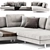 Elegant Blanche Ermes Sofa 3D model small image 3