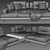 Elegant Blanche Ermes Sofa 3D model small image 5