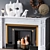 Modern Decorative Fireplace Set 3D model small image 2