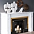 Modern Decorative Fireplace Set 3D model small image 3