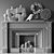 Modern Decorative Fireplace Set 3D model small image 4