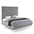 Elegant Gray Velvet Mora Bed 3D model small image 1