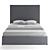 Elegant Gray Velvet Mora Bed 3D model small image 6