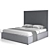 Elegant Gray Velvet Mora Bed 3D model small image 7