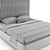 Elegant Gray Velvet Mora Bed 3D model small image 8