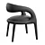 Sleek Leather Dining Chair 3D model small image 2