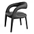 Sleek Leather Dining Chair 3D model small image 3