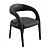 Sleek Leather Dining Chair 3D model small image 5