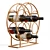 Boho Rattan Metal Wine Rack 3D model small image 3