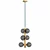 Satin Brass LED Mini Chandelier 3D model small image 2