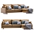 Modern Leather Harmony Sofa 3D model small image 1