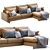 Modern Leather Harmony Sofa 3D model small image 3