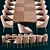 Garda Decor Dining Set: Santa Barbara Table & Chairs 3D model small image 2