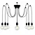 Sleek Black Cable Chandelier 3D model small image 1