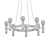 Swedish Brass Chandelier 3D model small image 2