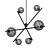 Elegant 6-Light Pendant with Smoked Glass 3D model small image 1