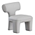 Boucle Litho Armchair: French Designer Elegance 3D model small image 3