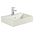Sleek White Rectangular Vessel Sink 3D model small image 2
