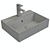 Sleek White Rectangular Vessel Sink 3D model small image 3
