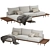 Modern Zita Corner Sofa Set 3D model small image 1