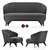 1950 Atmosfera Sofa: Italian Elegance by Vibieffe 3D model small image 4