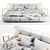 Elegant Gray Bed Set 3D model small image 4