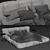 Elegant Gray Bed Set 3D model small image 6