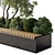 Green Urban Benches Collection with Plants & Trees 3D model small image 3