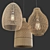 Natural Rattan Trio Pendant Lights 3D model small image 1