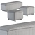 Versatile Two Type Bench & Pouf Set 3D model small image 2