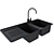 Modern Double Granite Sink 3D model small image 1