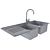 Modern Double Granite Sink 3D model small image 3