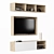 Sleek TV Wall Set 3D model small image 2