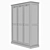 Academy Mango Wood Wardrobe 3D model small image 3