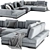 Luxury Blanche Ermes Sofa Set 3D model small image 2