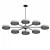 Dual-color LED Metal Chandelier 3D model small image 2