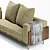 Elegant BRASILIA Fabric Sectional Sofa 3D model small image 3