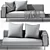 Elegant BRASILIA Fabric Sectional Sofa 3D model small image 4