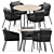 Sleek Porto Dining Chair & Agave Table 3D model small image 1