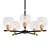 5-Light Wagon Wheel Chandelier: Modern Glam Black Gold 3D model small image 1