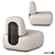 Sleek Clip Easy Chair by Secolo 3D model small image 2