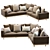 Newport 3-Piece L-Shaped Sectional: Modern Comfort for Your Living Space 3D model small image 2