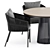 Modern Porto Chair & Grid Table Set 3D model small image 2
