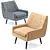 Elegant Gray Wingback Chair 3D model small image 2