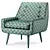 Elegant Gray Wingback Chair 3D model small image 7
