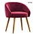 Luxurious Bordeaux Velvet Armchair 3D model small image 1